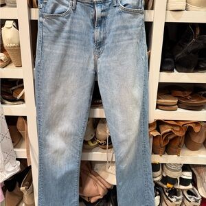 MOTHER High Rise Blue Jeans with Lived-In Look